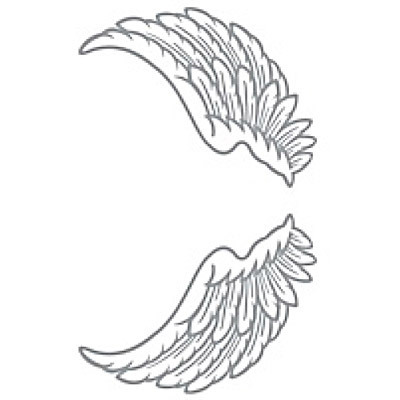 タトゥーシール　天使の羽根・銀ミニ